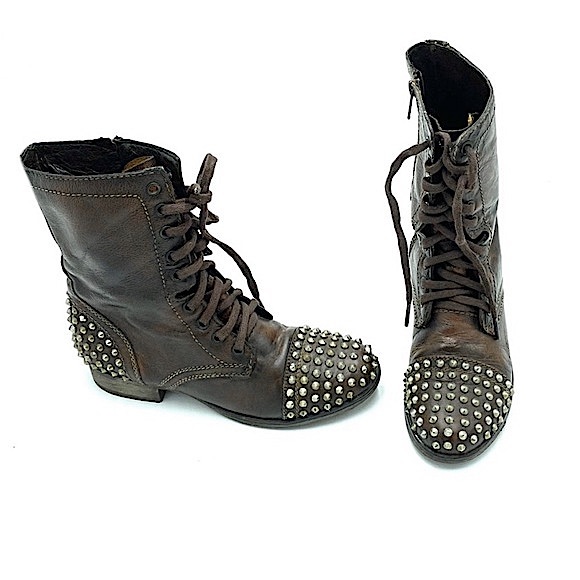 STEVE Madden Studded Lace up Combat Boot - Picture 6 of 8